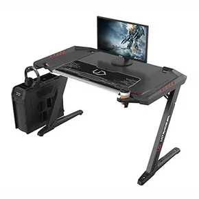 ULTRADESK Herný stôl ROCKET BLACK, 128x68 cm, 78 cm, s XL podložkou pod myš, držiak slúchadiel aj nápojov